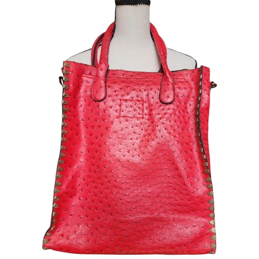 Vivienne Westwood Red Ostrich Bag Large Orb Logo on Front - Picture 7 of 10